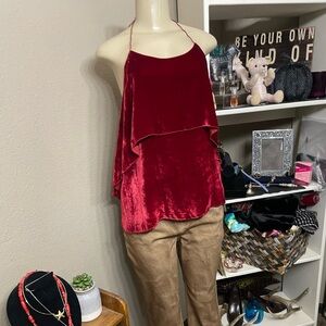 ❤️Great Used Condition M Alice + Olivia Silk Viscose Tie Layered Halter Top